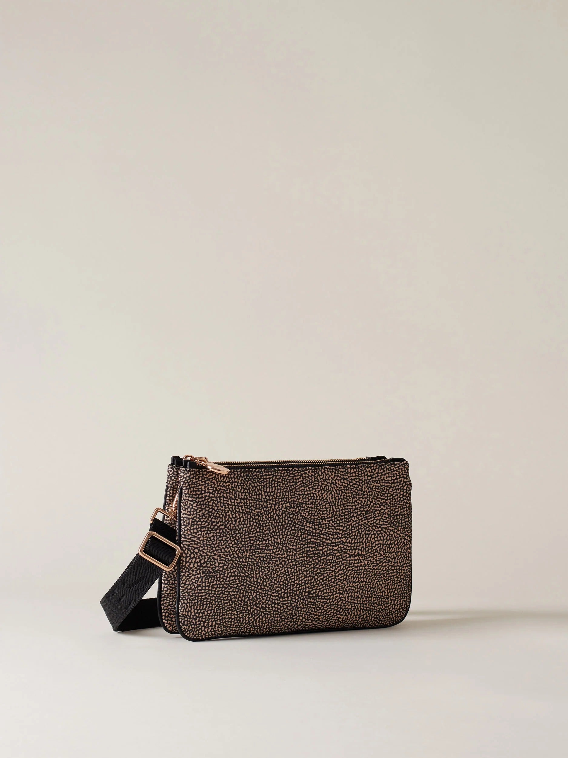 BORBONESE Borsa Tracolla LUNA SMALL-Op Naturale/Nero