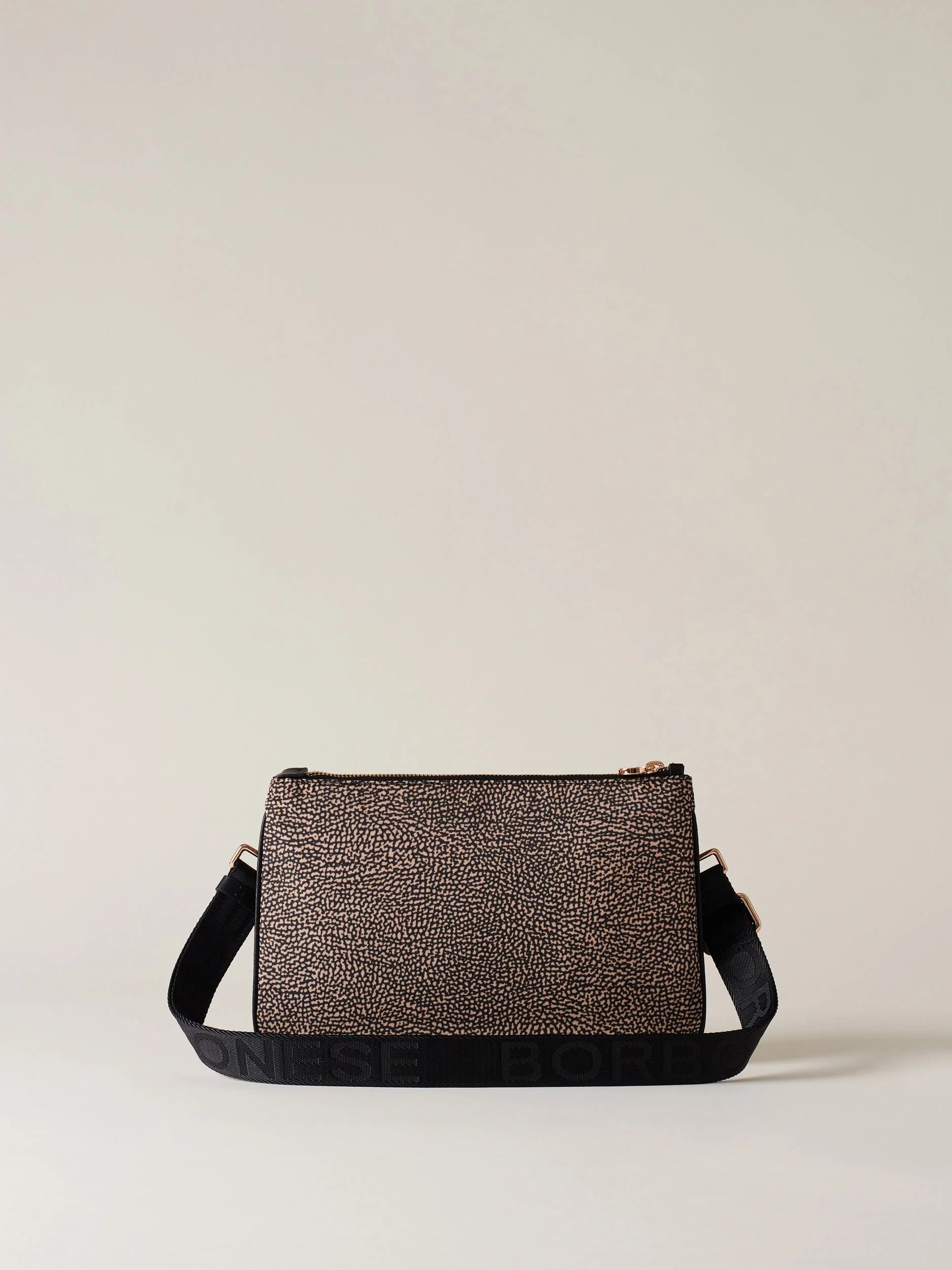 BORBONESE Borsa Tracolla LUNA SMALL-Op Naturale/Nero