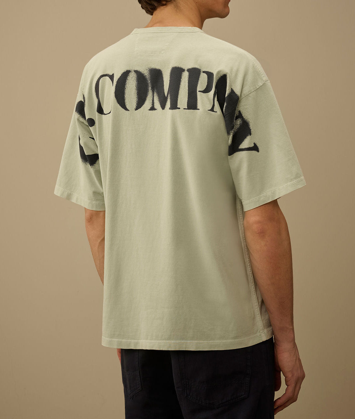 C.P. COMPANY T-Shirt Uomo 1020 Jersey Stencil-Misty Blue