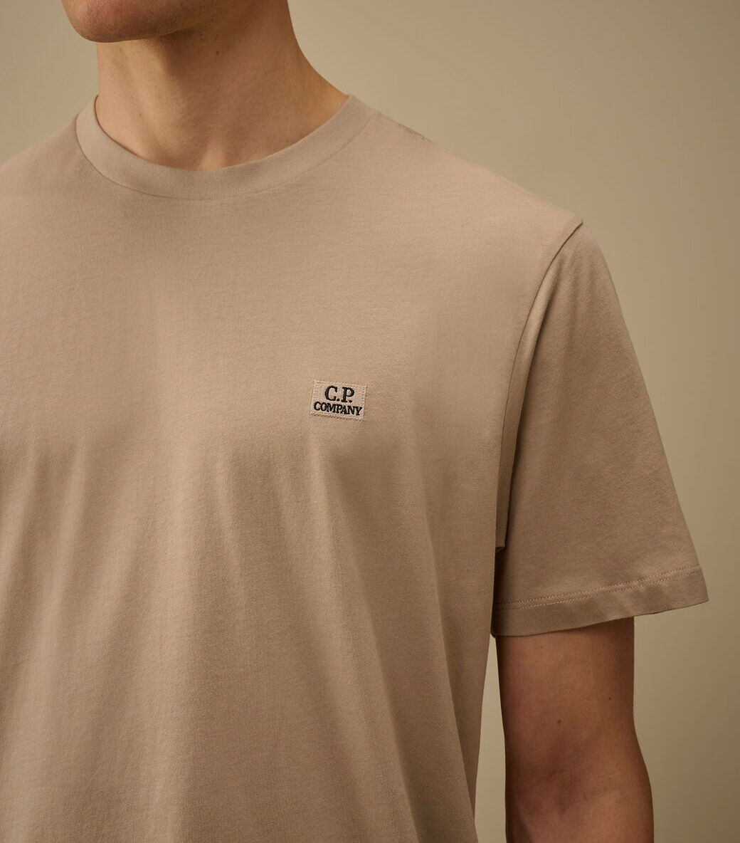C.P. COMPANY T-shirt Uomo 30/1 Jersey Logo Patch-Dove Grey