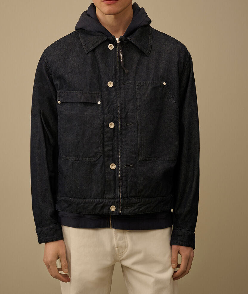 C.P. COMPANY Giacca Uomo 3/1 Zip Denim-Blue