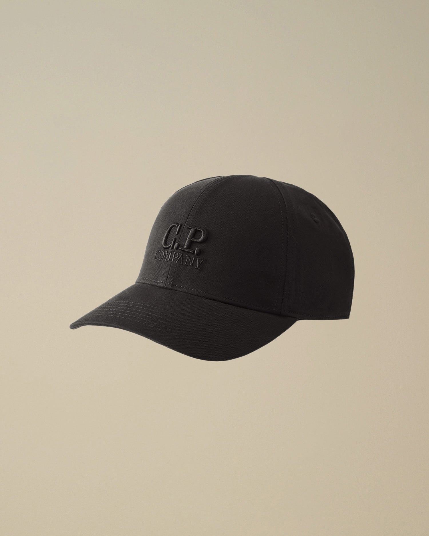 C.P. COMPANY Cappello Baseball Gabardina Logo Ricamato-Total Eclipse