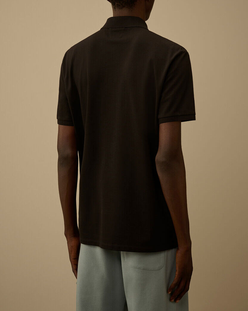 C.P. COMPANY Polo Uomo Piquet Stretch-Black