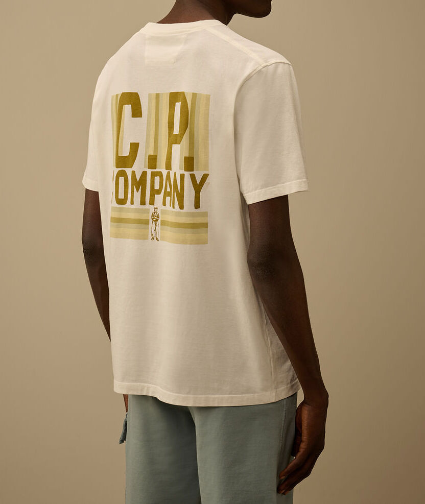 C.P. COMPANY T-shirt Uomo 30/1 Jersey British Sailor-Gauze White