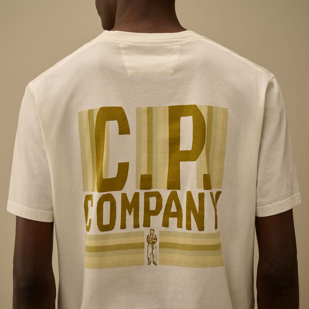 C.P. COMPANY T-shirt Uomo 30/1 Jersey British Sailor-Gauze White