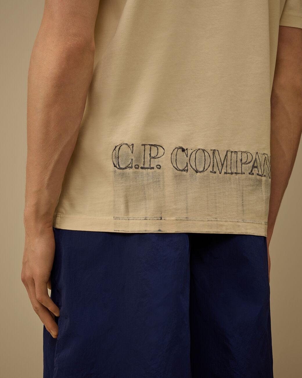 C.P. COMPANY T-shirt Uomo 24/1 Jersey Logo-Frozen Dew White