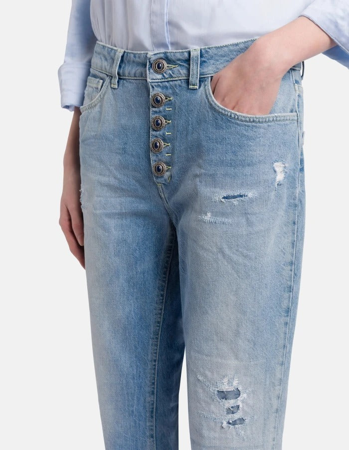 DONDUP JEANS Donna KOONS LOOSE-Blu