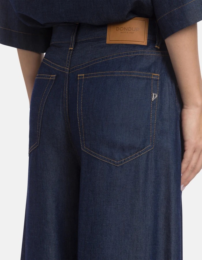 DONDUP JEANS Donna MAGGIE Lyocell Wide Leg-Blu