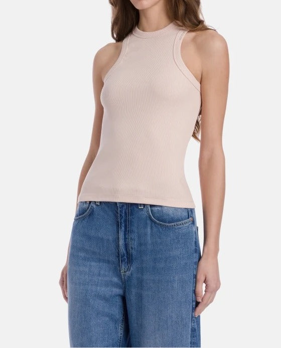 DONDUP Canotta Donna Costina Logo-Rosino