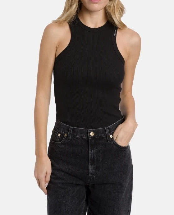 DONDUP Canotta Donna Costina Logo-Nero