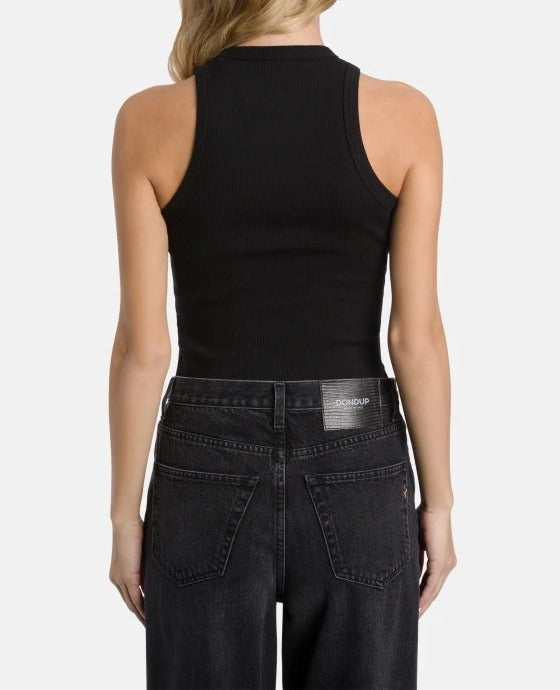 DONDUP Canotta Donna Costina Logo-Nero