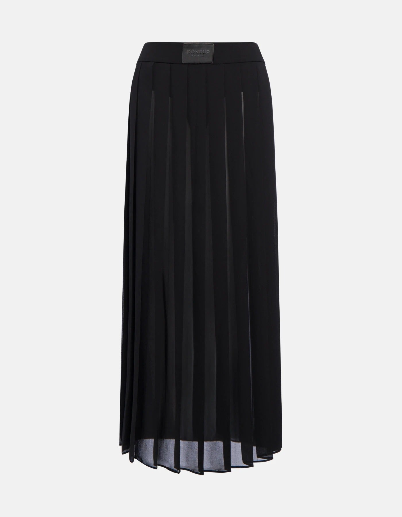 DONDUP Gonna Lunga Donna Georgette Plissettata-Nero