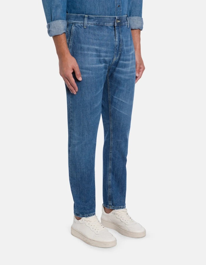 DONDUP Jeans Uomo Jeff Carrot-Blu