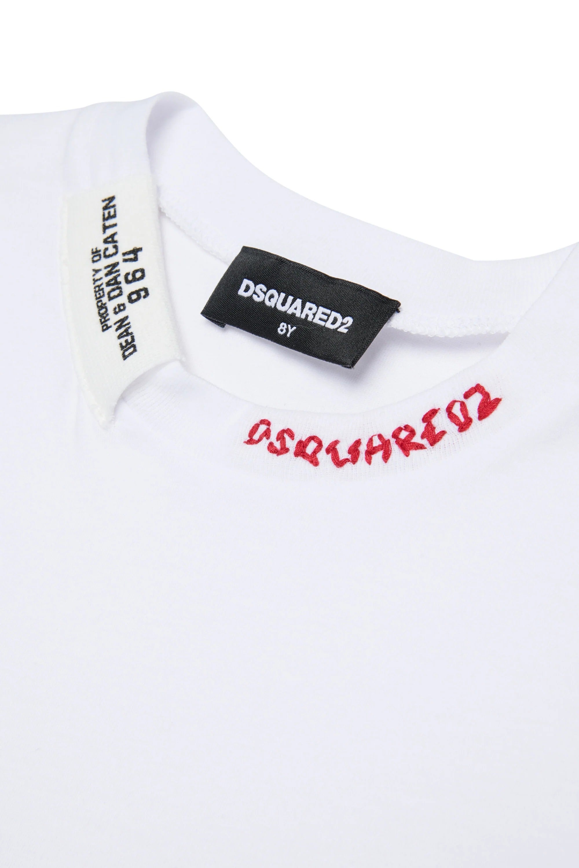 DSQUARED2 T-Shirt Junior Colletto Logato-Bianco