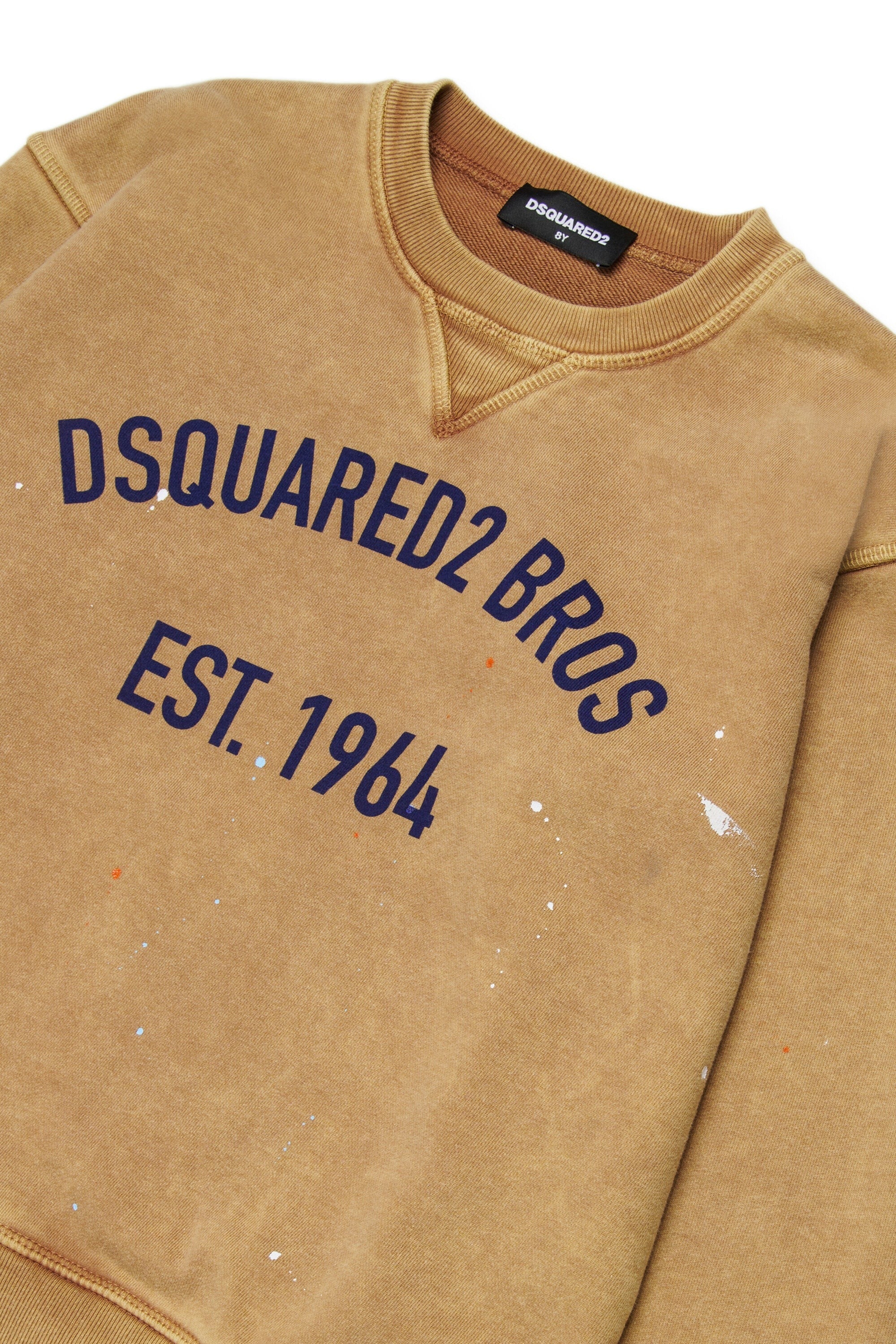 DSQUARED2 Felpa Junior Vernice Logo-Marrone