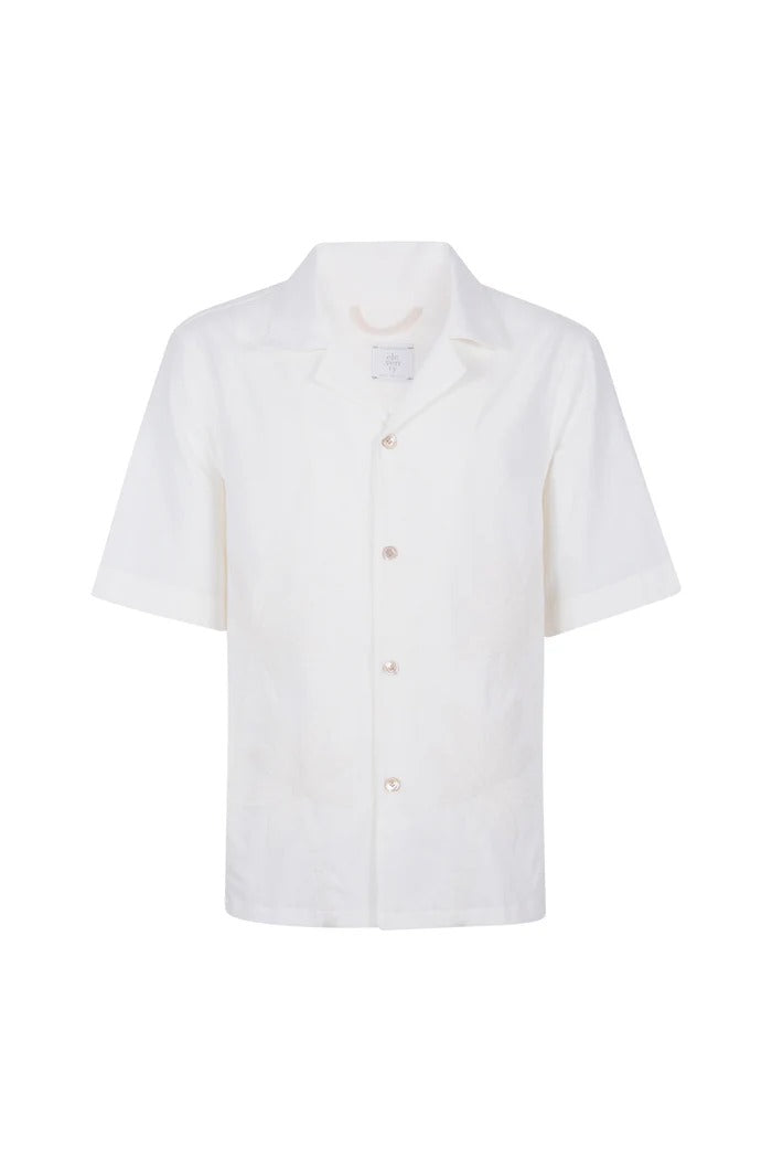 ELEVENTY Camicia Uomo Cotone Ricami-Bianco Beige