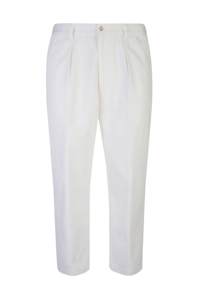 ELEVENTY Pantalone Uomo Cotone Tasche Fatigue-Bianco