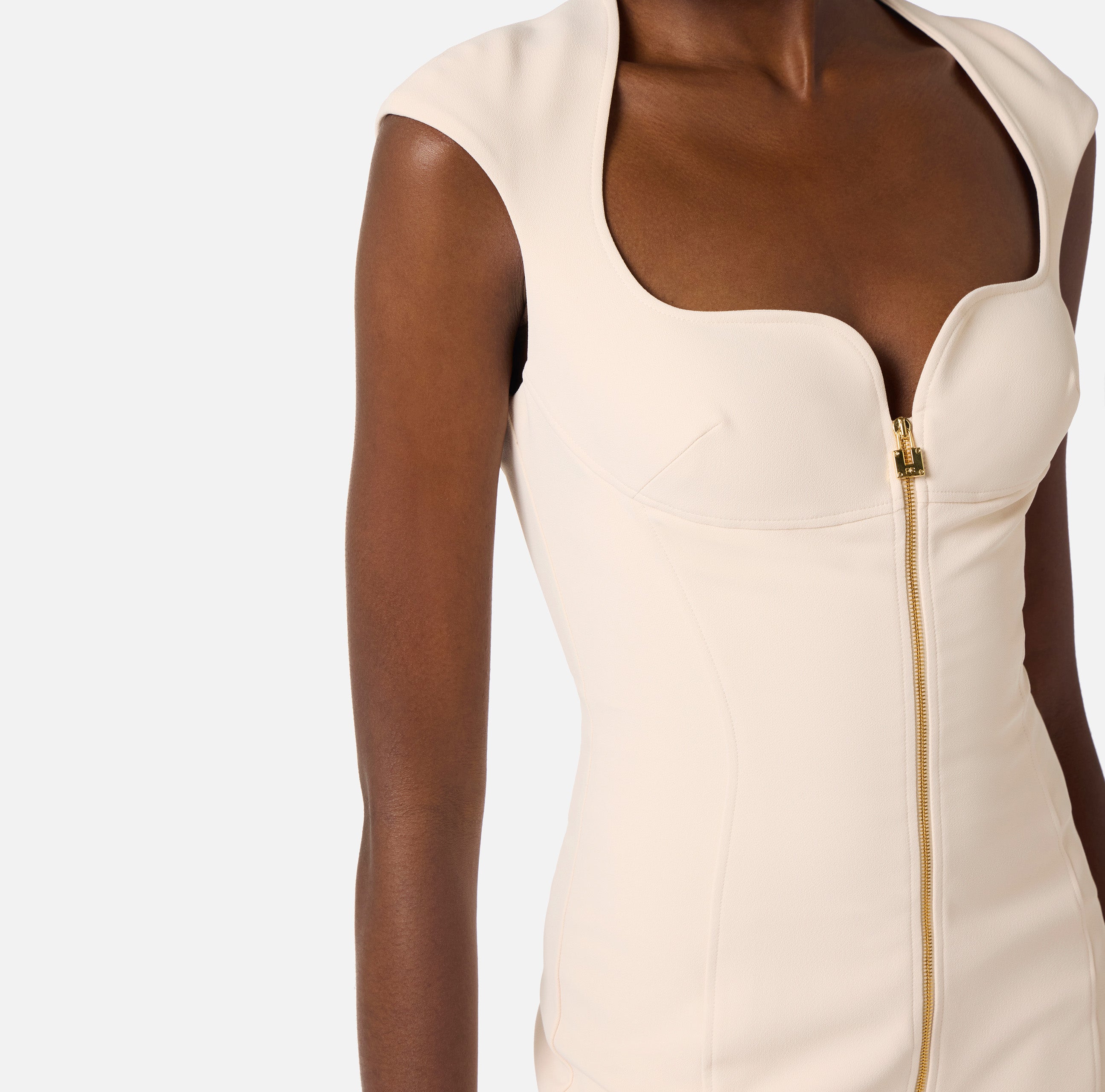 ELISABETTA FRANCHI Abito Midi Crêpe Zip-Burro