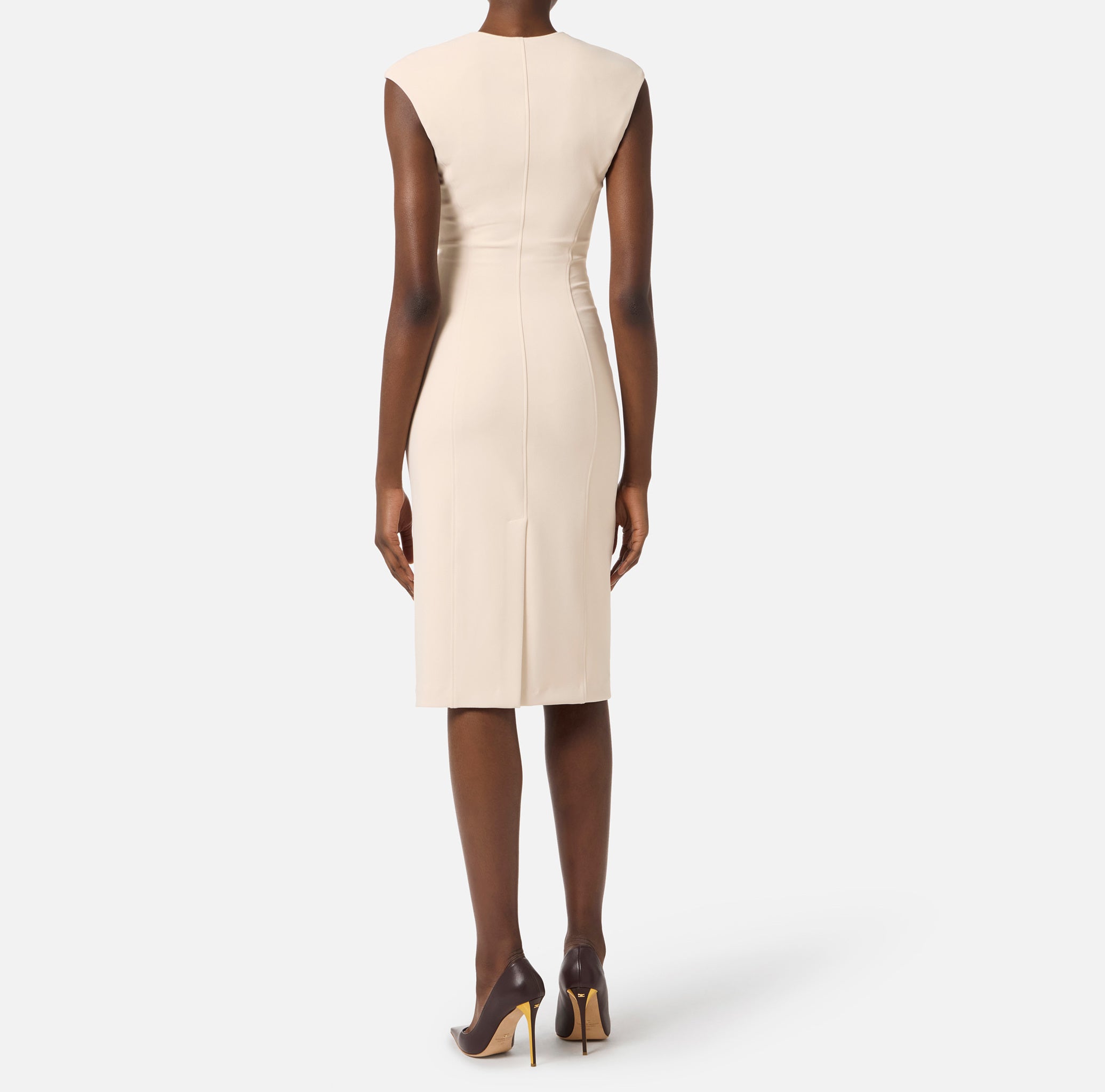 ELISABETTA FRANCHI Abito Midi Crêpe Zip-Burro