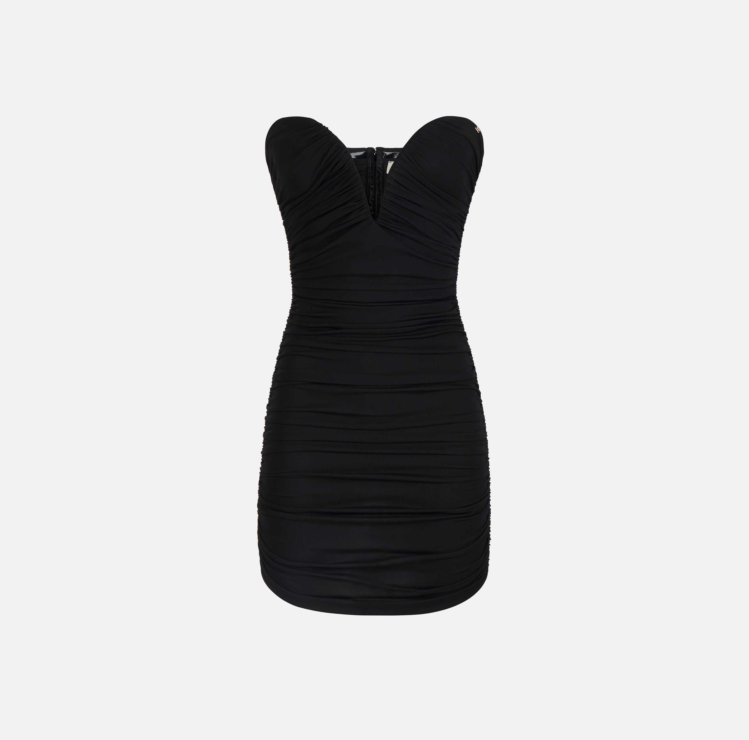 ELISABETTA FRANCHI Abito Corto jersey crêpe Drappeggiato-Nero