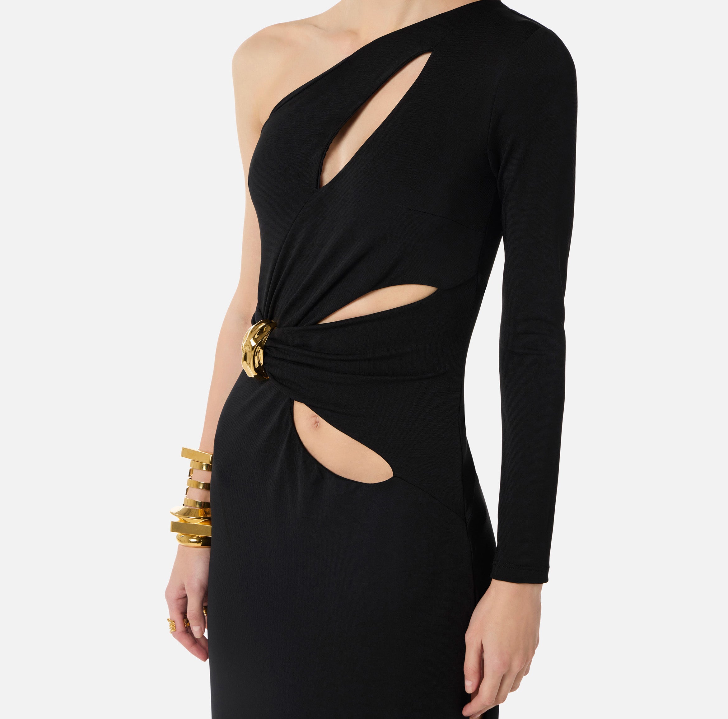 ELISABETTA FRANCHI Abito Red Carpet Jersey Crêpe-Nero