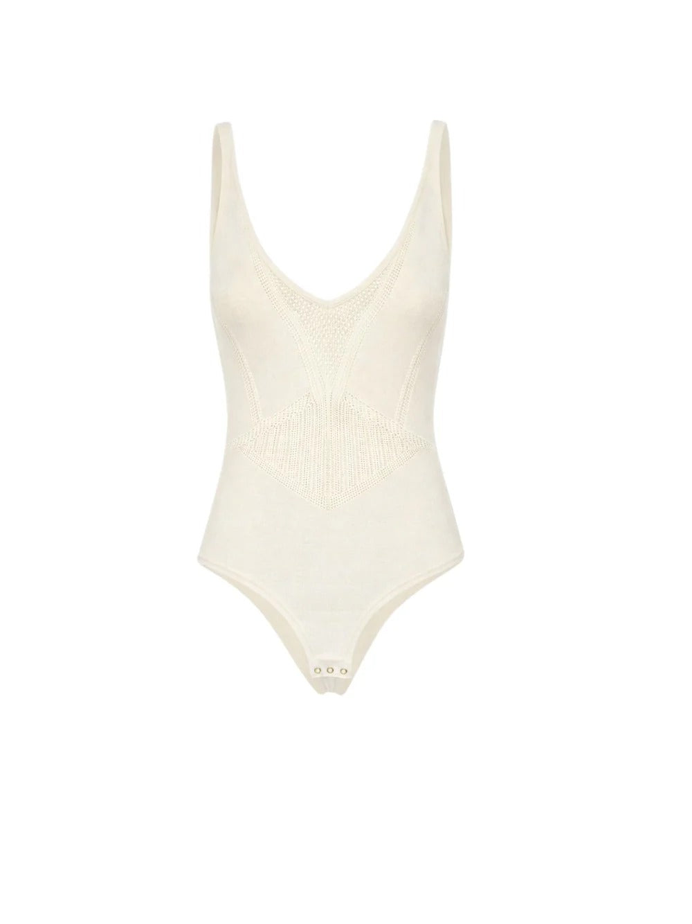 ELISABETTA FRANCHI Body Maglia Traforata-Avorio