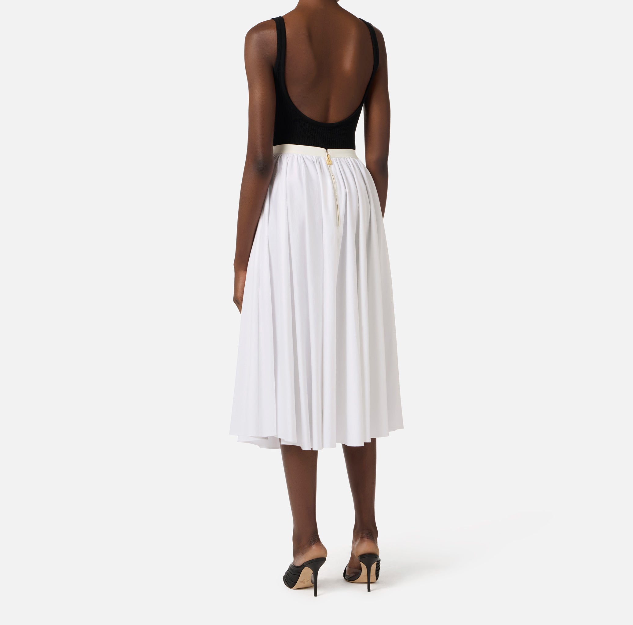 ELISABETTA FRANCHI Body Maglia Stampa Logo-Nero