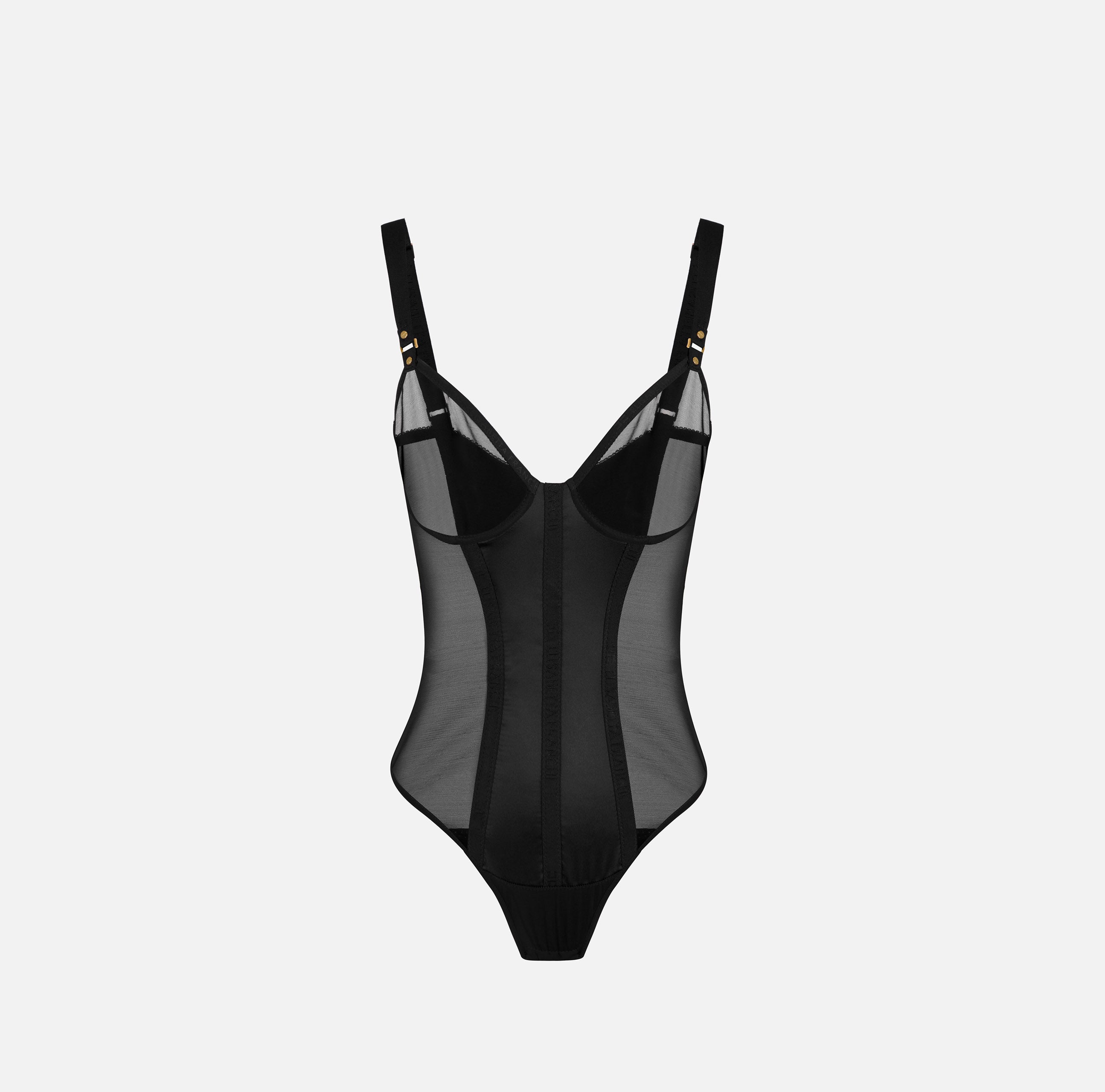 ELISABETTA FRANCHI Body Tulle Raso-Nero