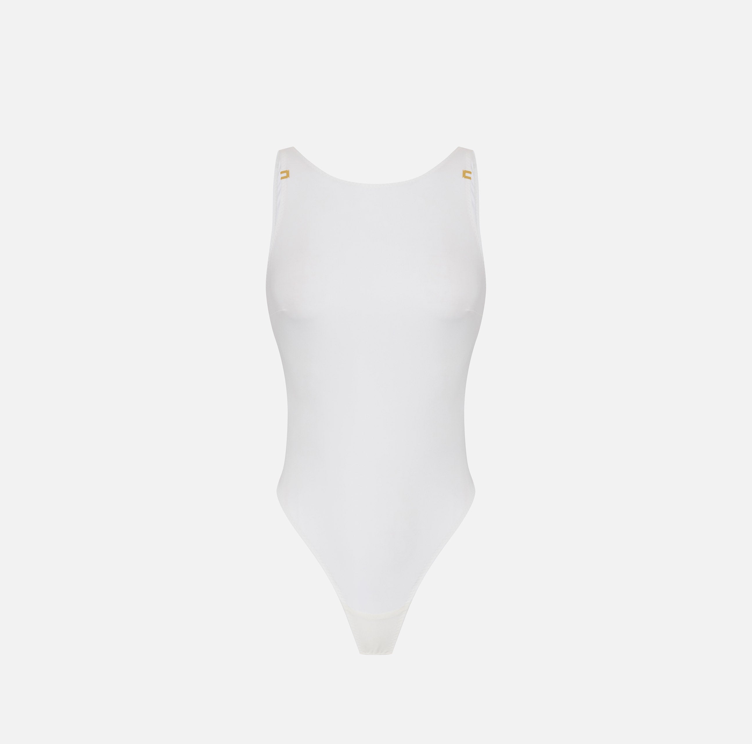 ELISABETTA FRANCHI Body jersey crêpe Logo-Avorio