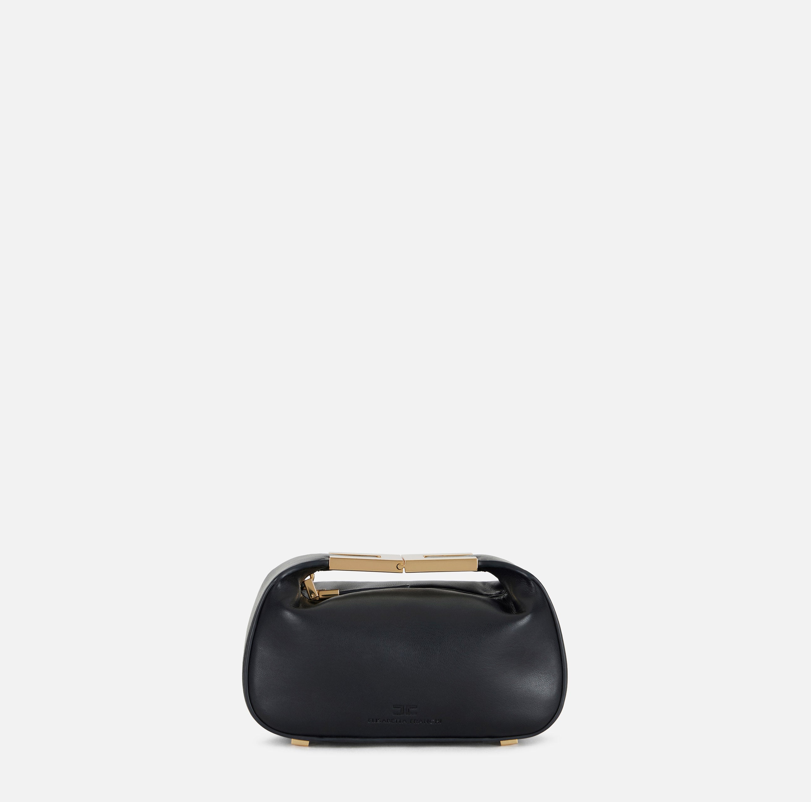 ELISABETTA FRANCHI Borsa Hobo Manico Logo-Nero