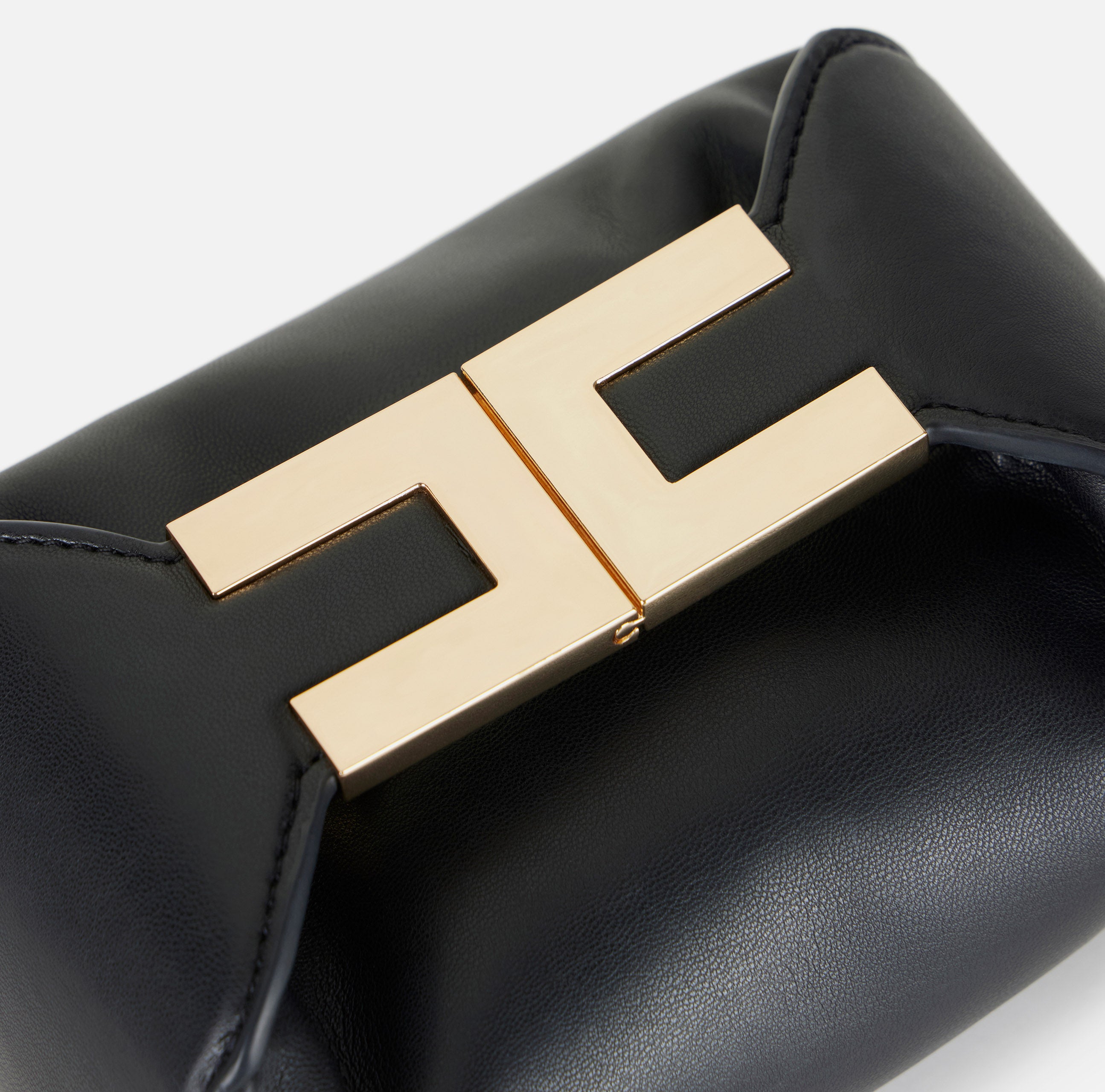 ELISABETTA FRANCHI Borsa Hobo Manico Logo-Nero
