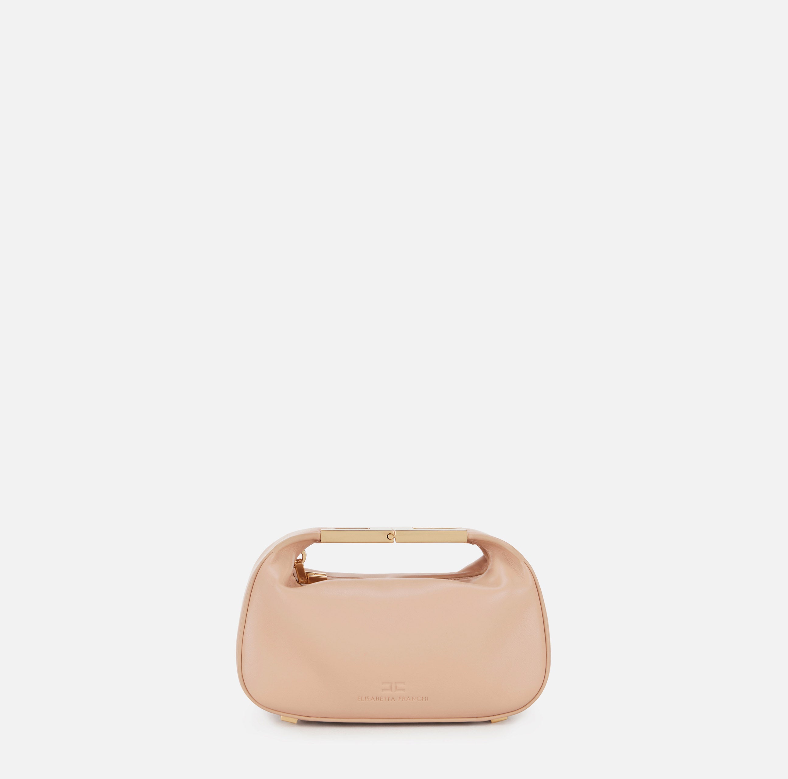 ELISABETTA FRANCHI Borsa Hobo Manico logo-Nude