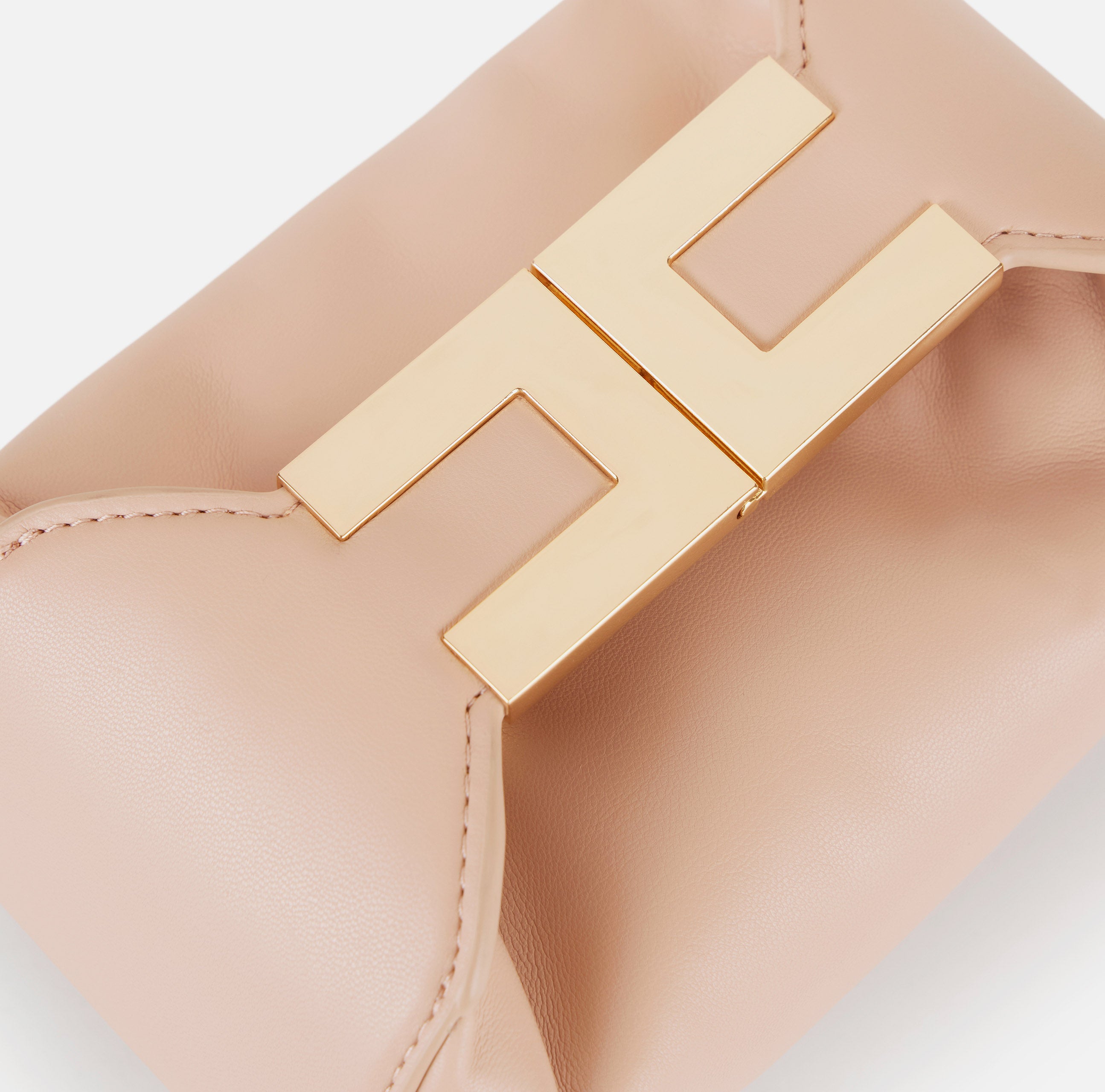 ELISABETTA FRANCHI Borsa Hobo Manico logo-Nude
