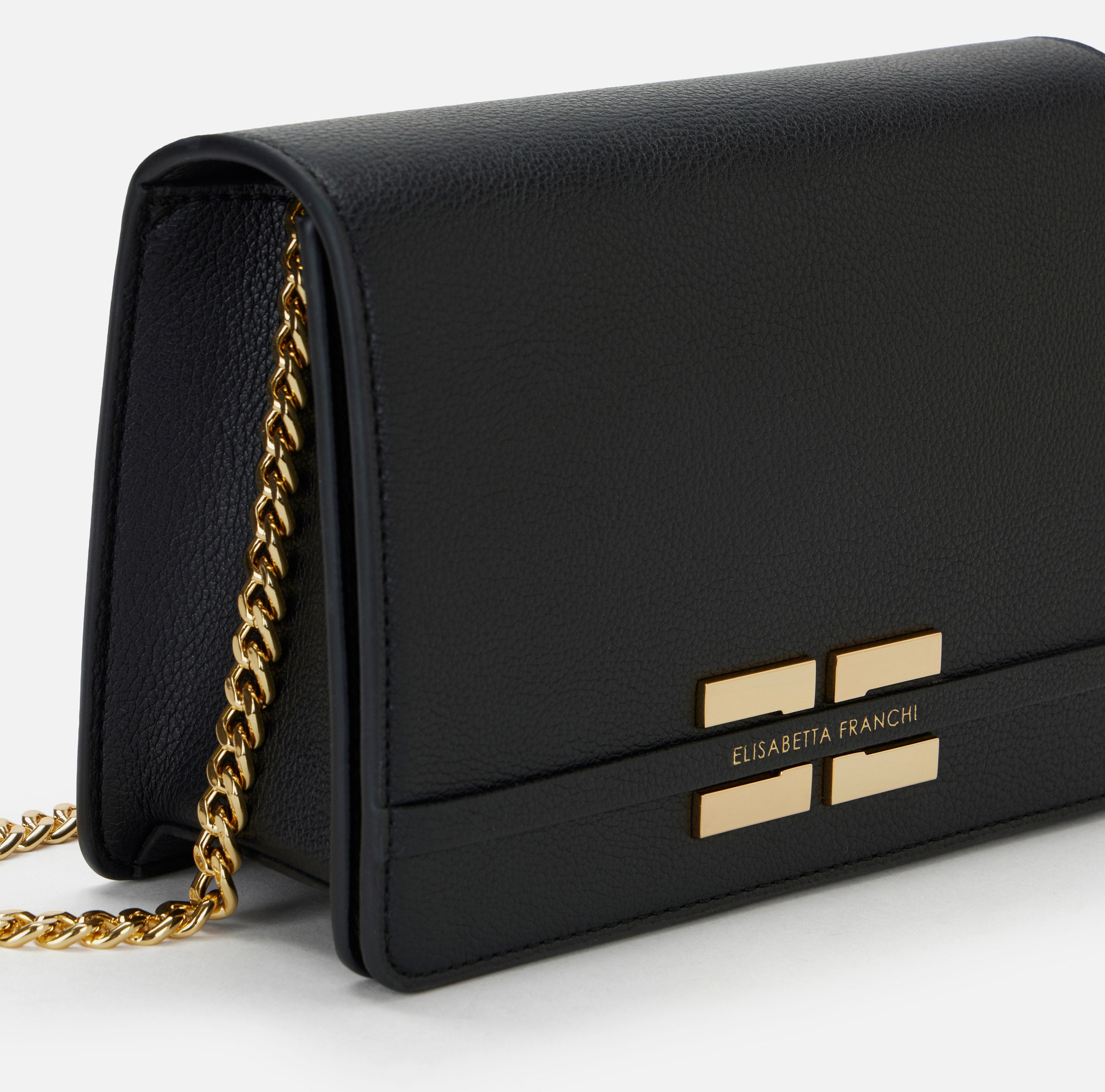 ELISABETTA FRANCHI Borsa Tracolla Catena Groumette-Nero