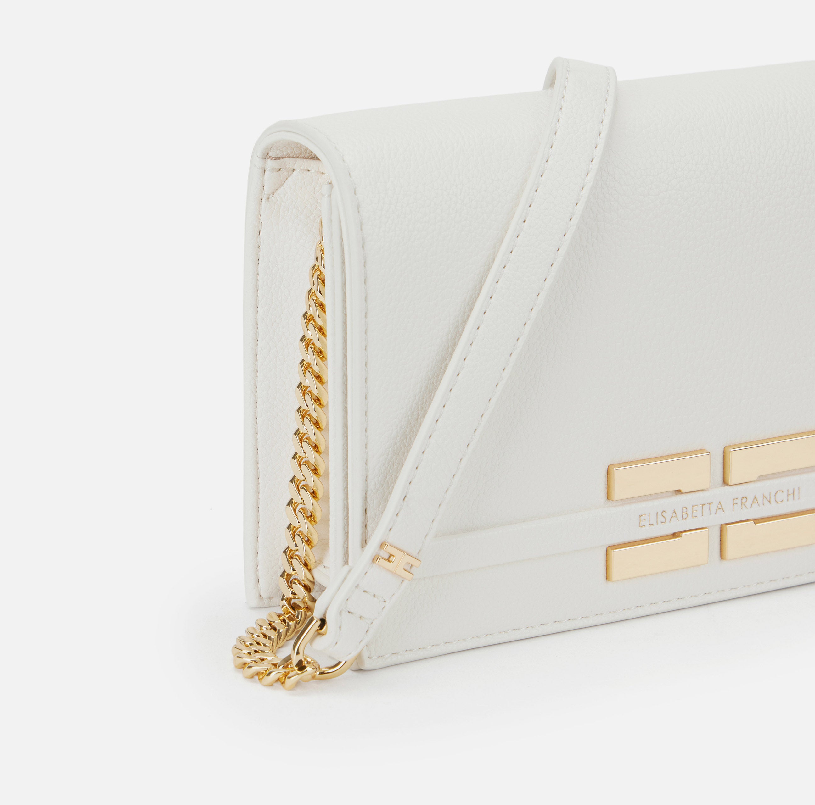 ELISABETTA FRANCHI Borsa Tracolla Mini Catena Groumette-Burro