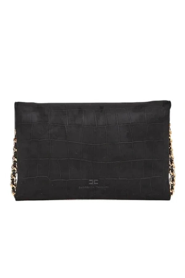 ELISABETTA FRANCHI Borsa Tracolla Ecosuede Coccodrillo-Nero