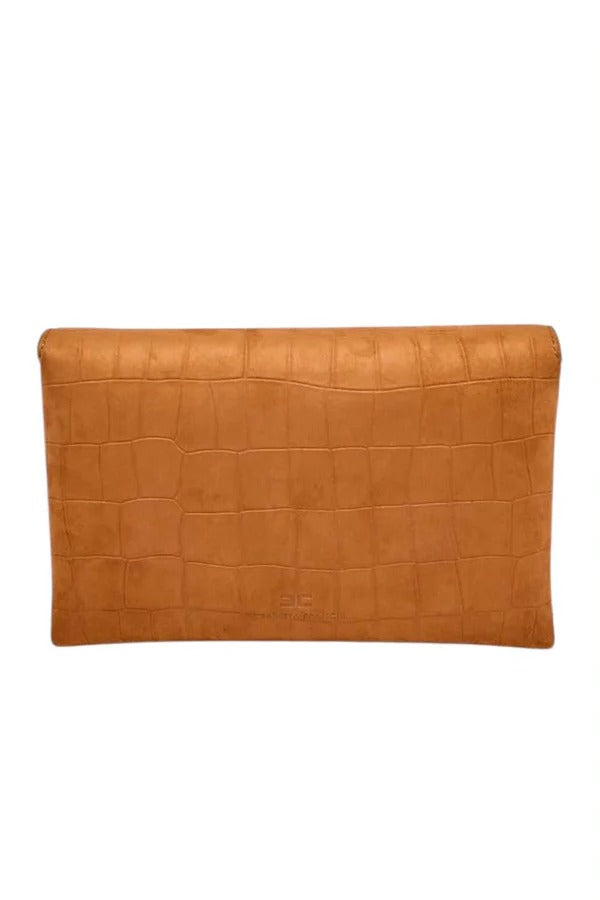 ELISABETTA FRANCHI Borsa Tracolla Ecosuede Coccodrillo-Cuoio