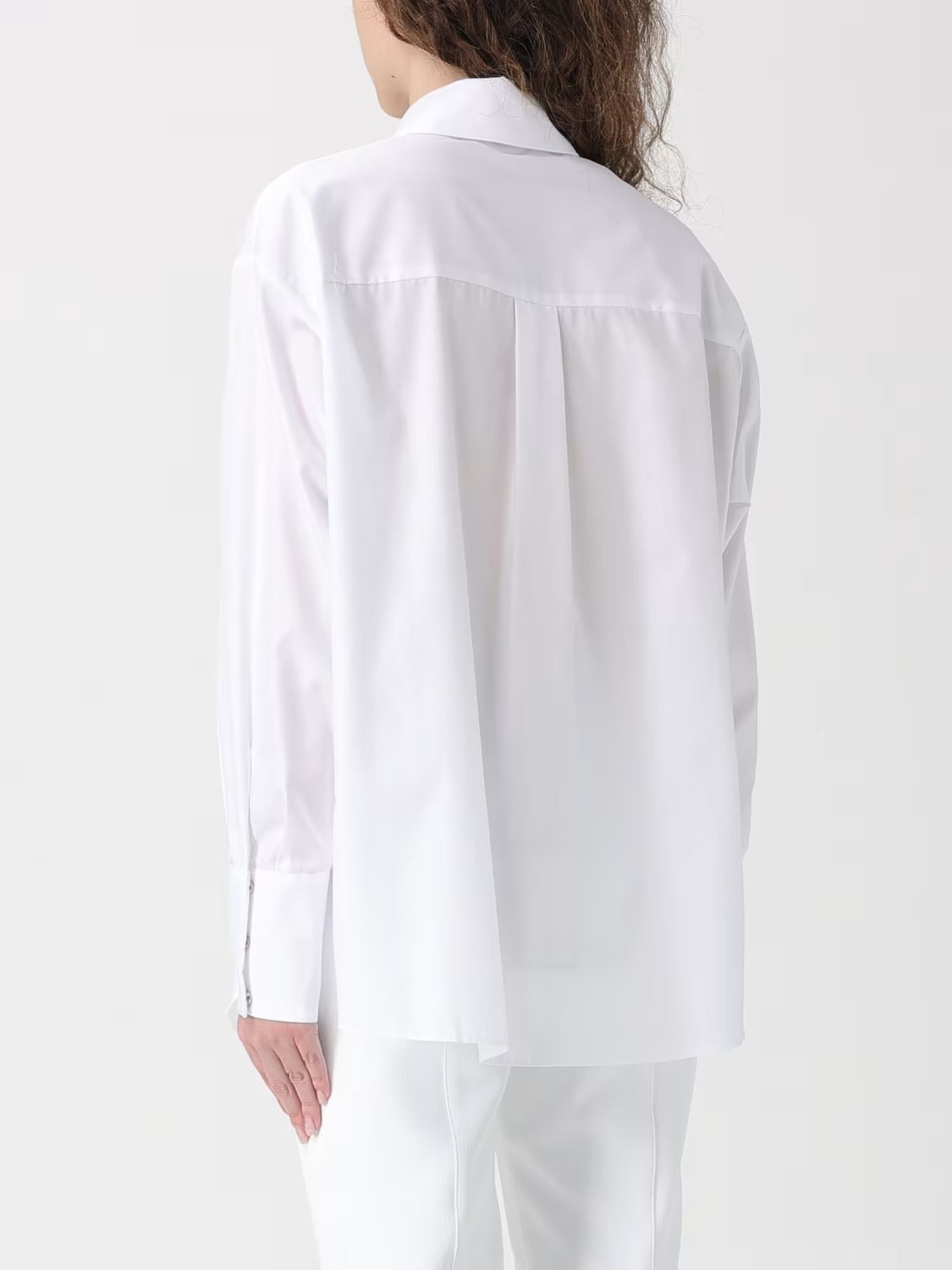 ELISABETTA FRANCHI Camicia Cotone Cravatta Logo Polsi-Bianco