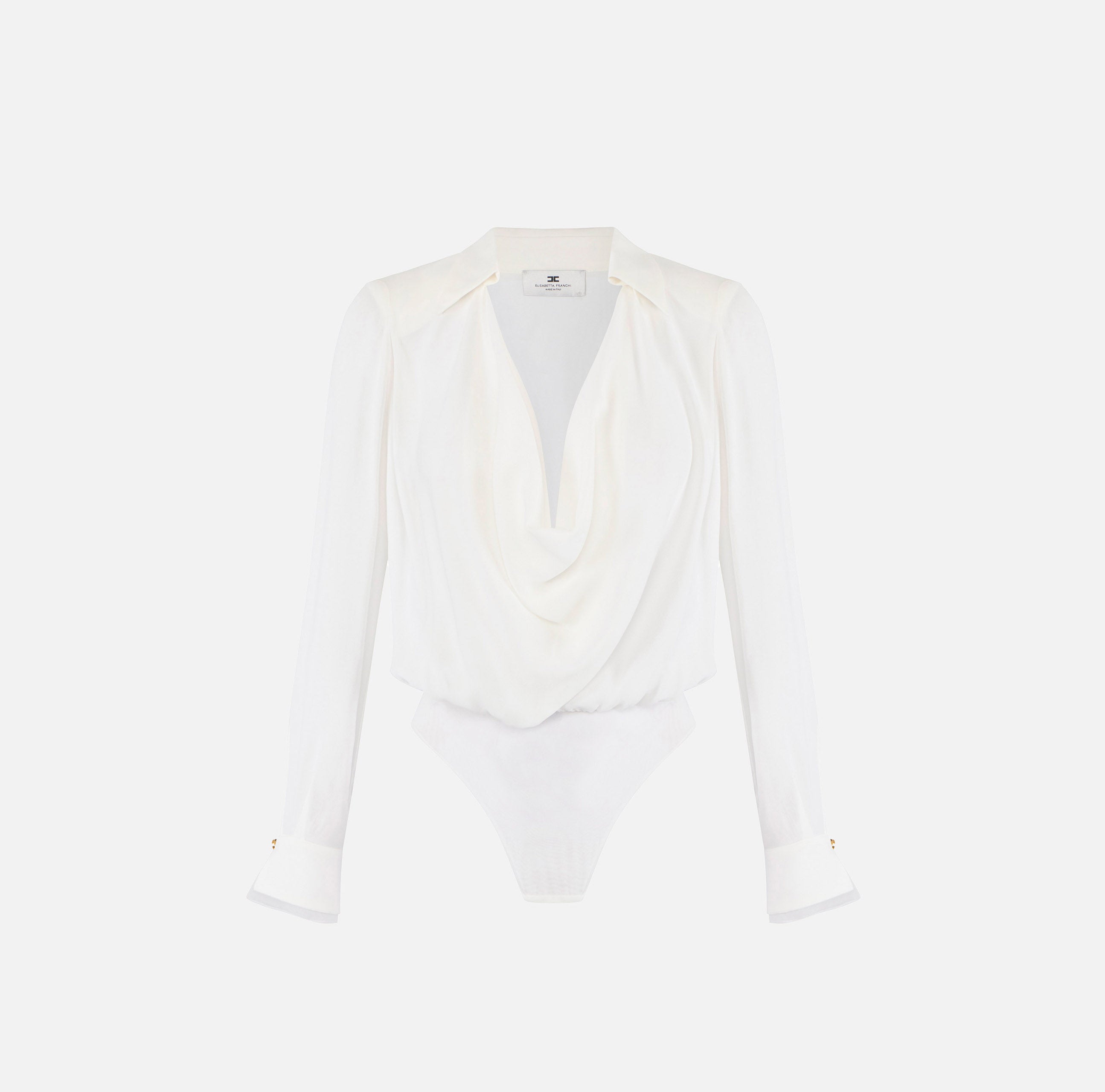 ELISABETTA FRANCHI Camicia a body Georgette Viscosa-Avorio