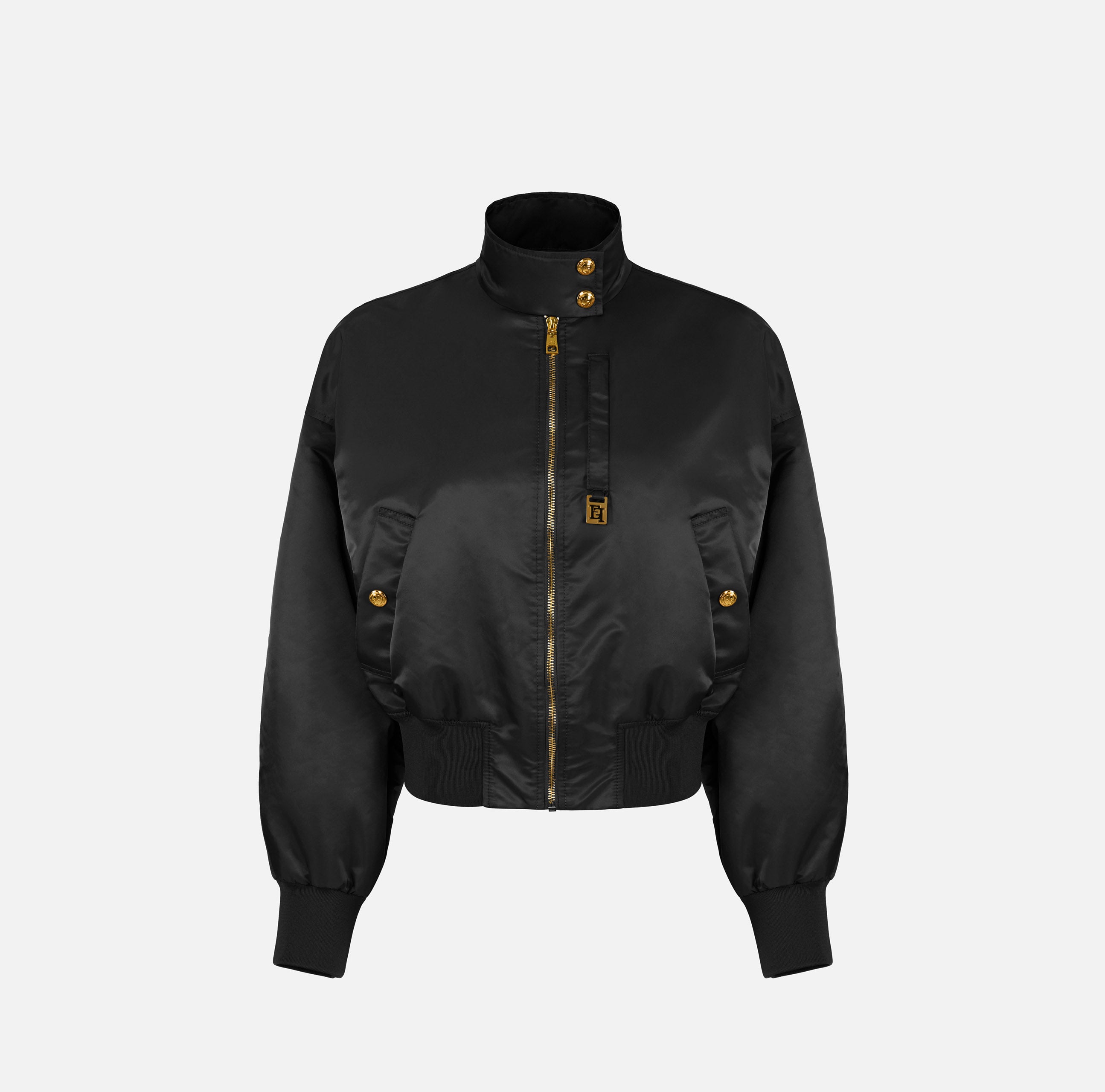 ELISABETTA FRANCHI Giubbotto Bomber Nylon-Nero