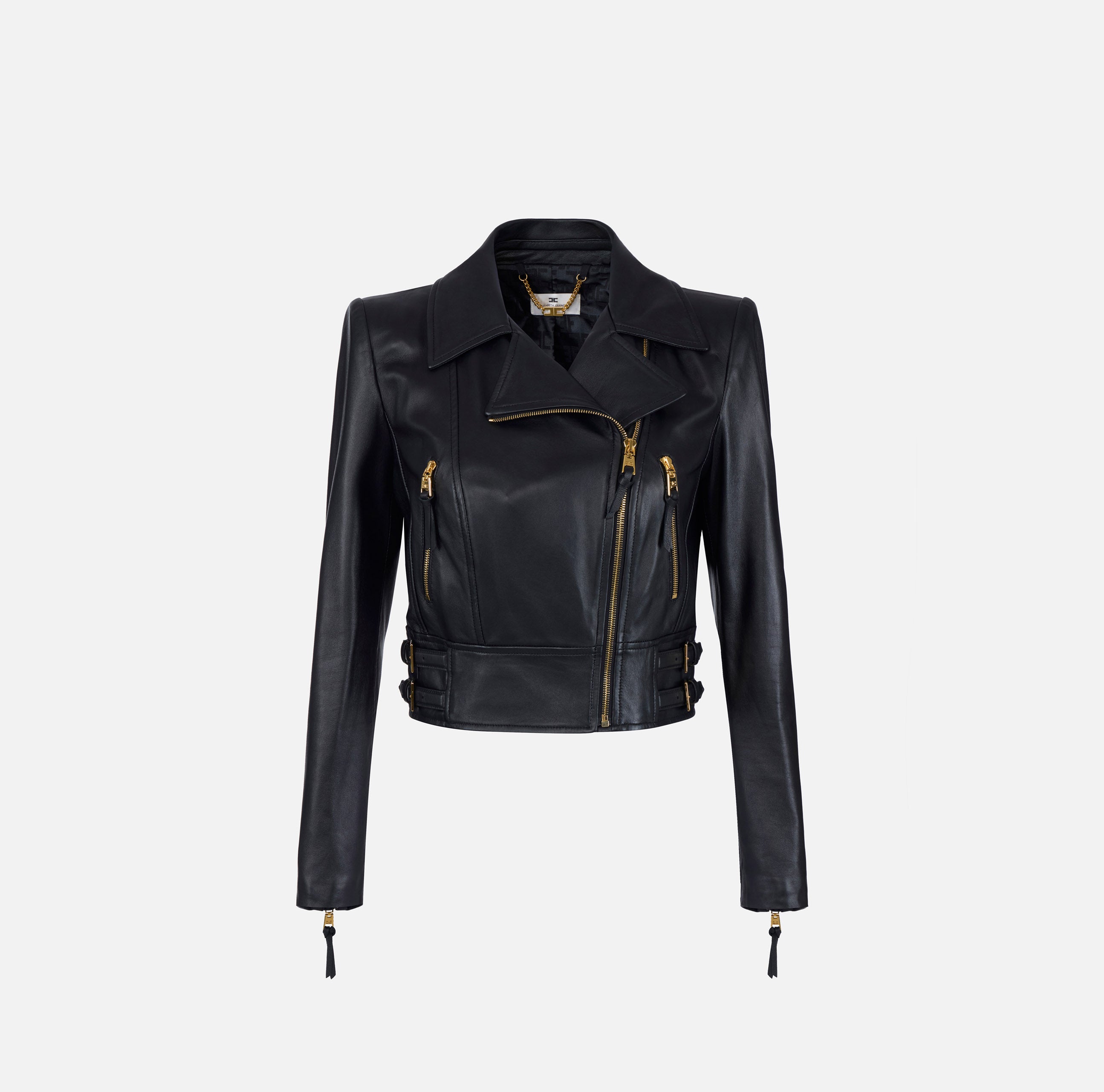 ELISABETTA FRANCHI Giacca Biker Pelle-Nero