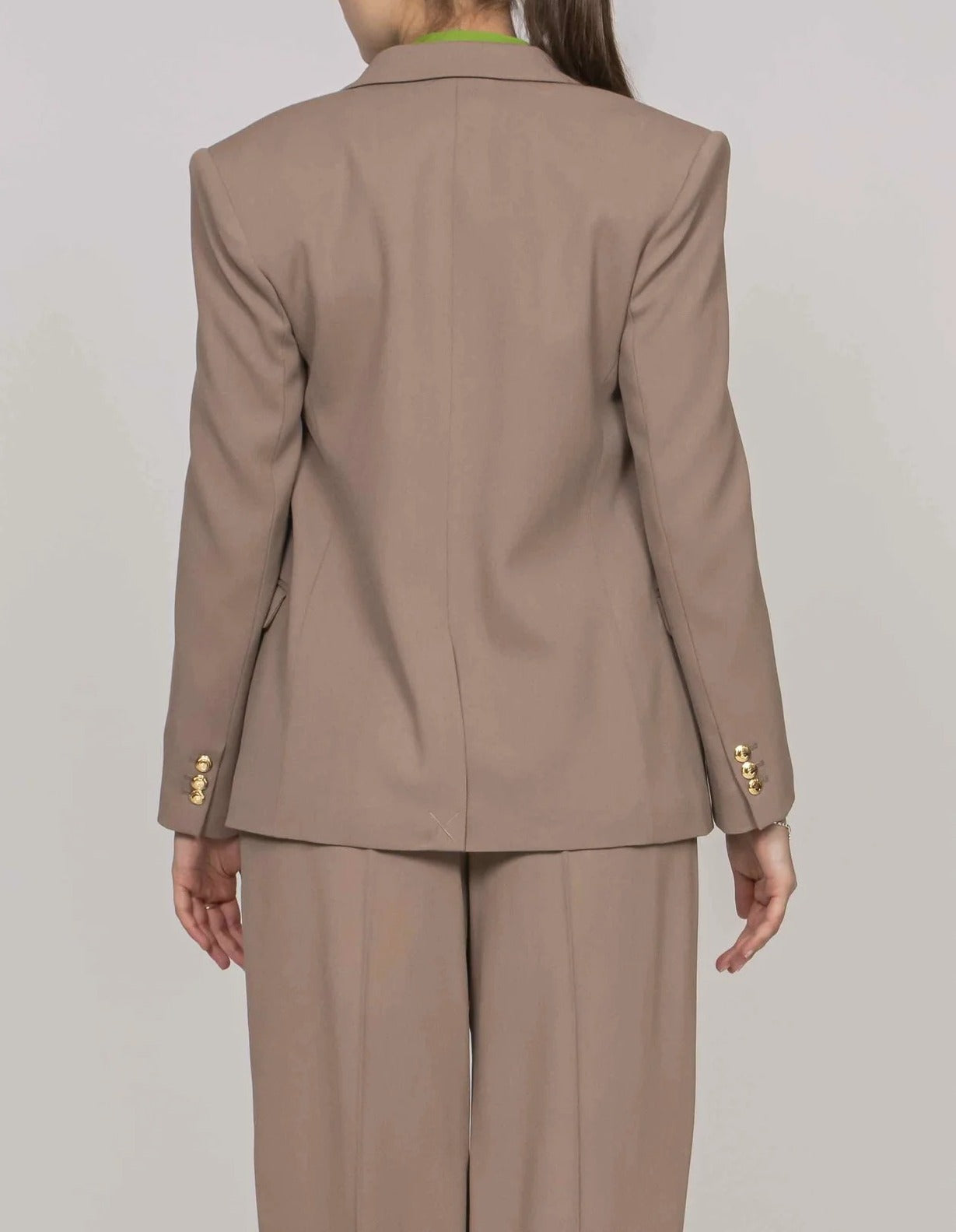ELISABETTA FRANCHI Giacca Doppiopetto Gabardina-Argilla