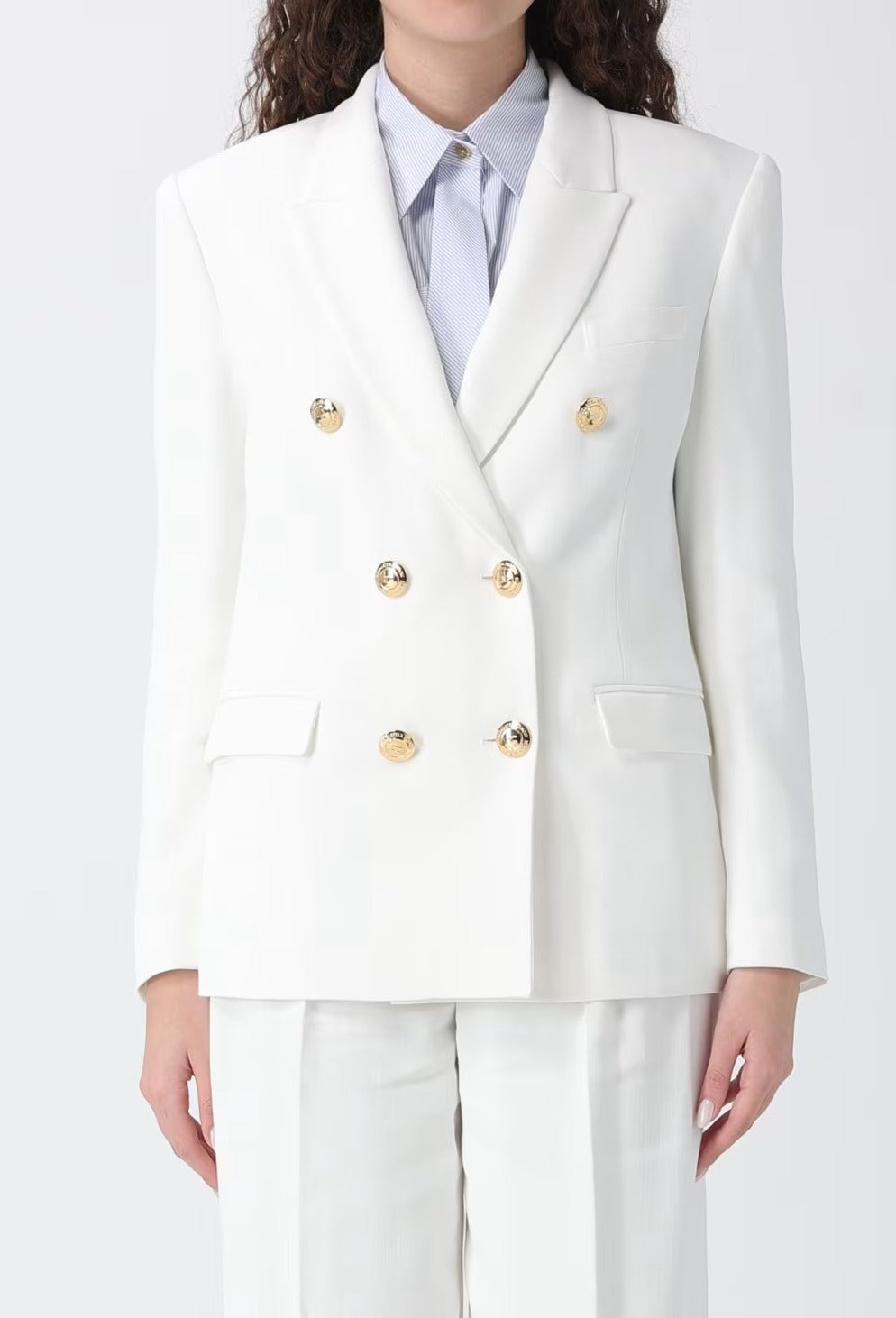 ELISABETTA FRANCHI Blusa Georgette Viscosa Gioiello-Aloe