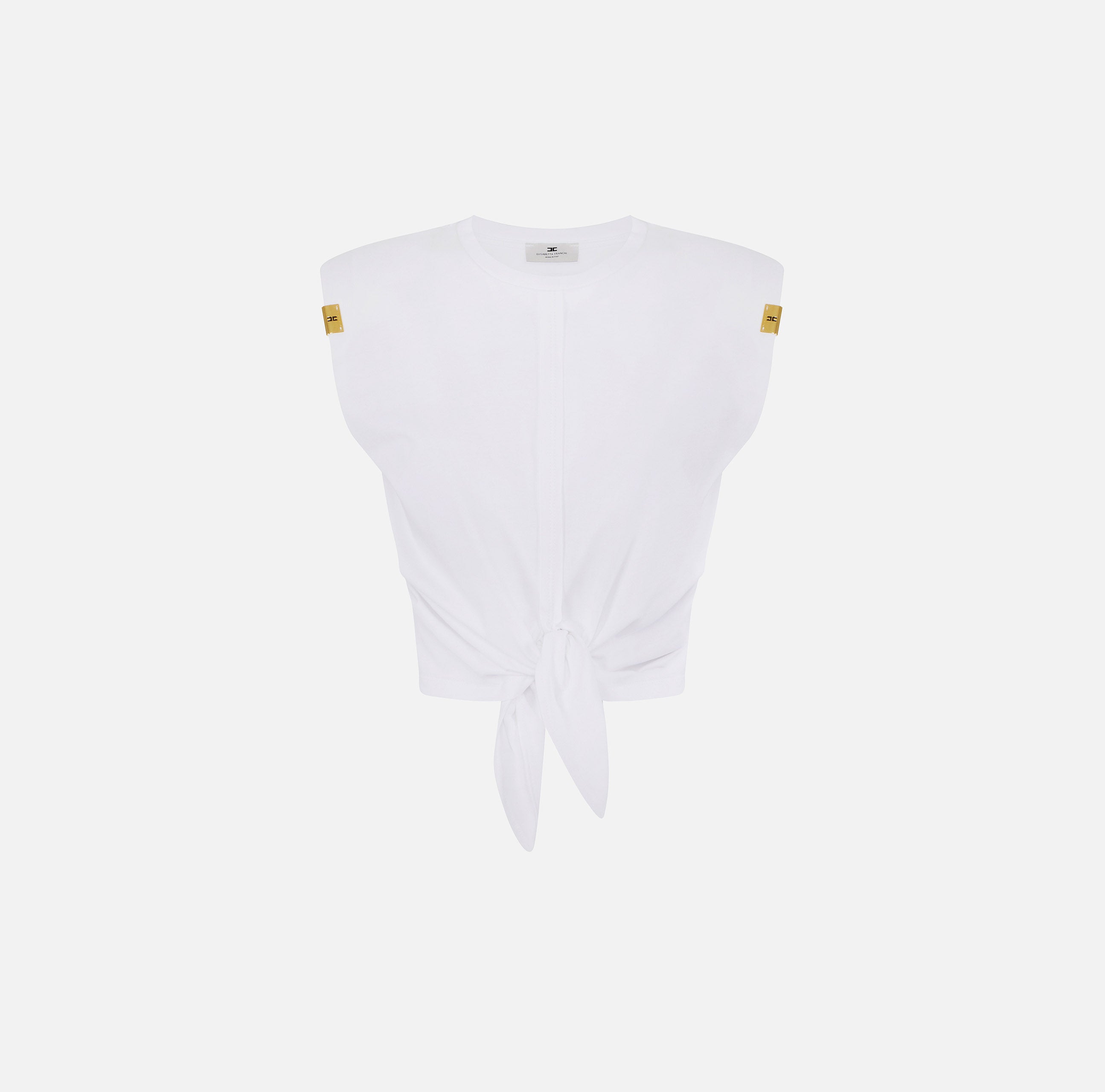 ELISABETTA FRANCHI Maglia Jersey Nodo-Gesso