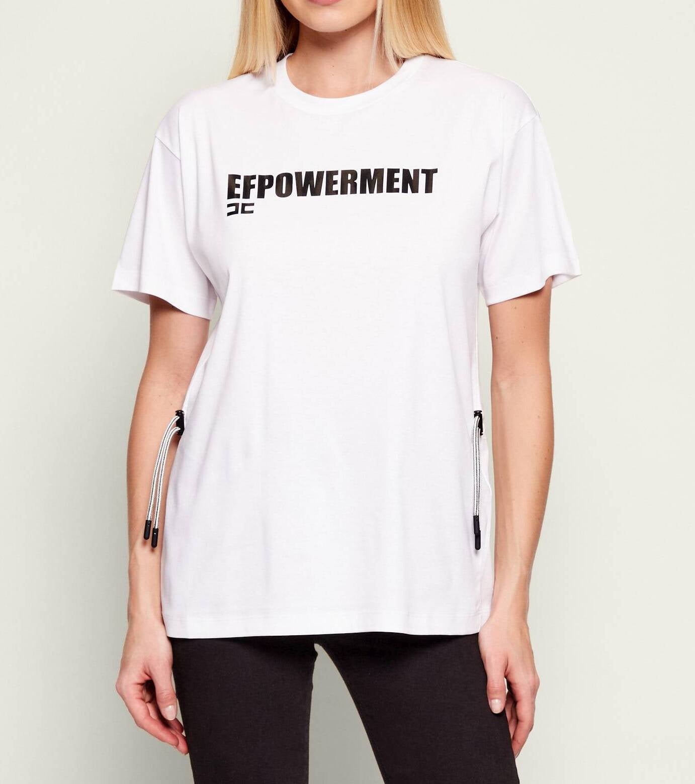 ELISABETTA FRANCHI T-Shirt Jersey Coulisse-Gesso