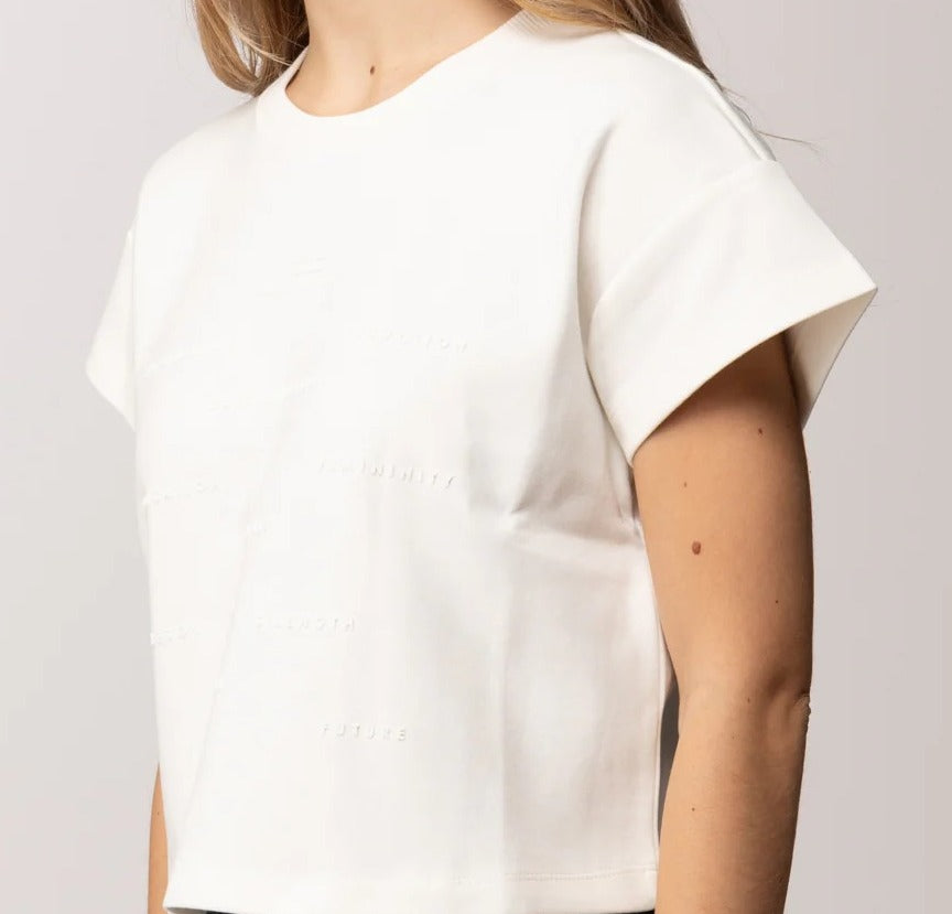 ELISABETTA FRANCHI T-Shirt Jersey Stampa 3d-Gesso