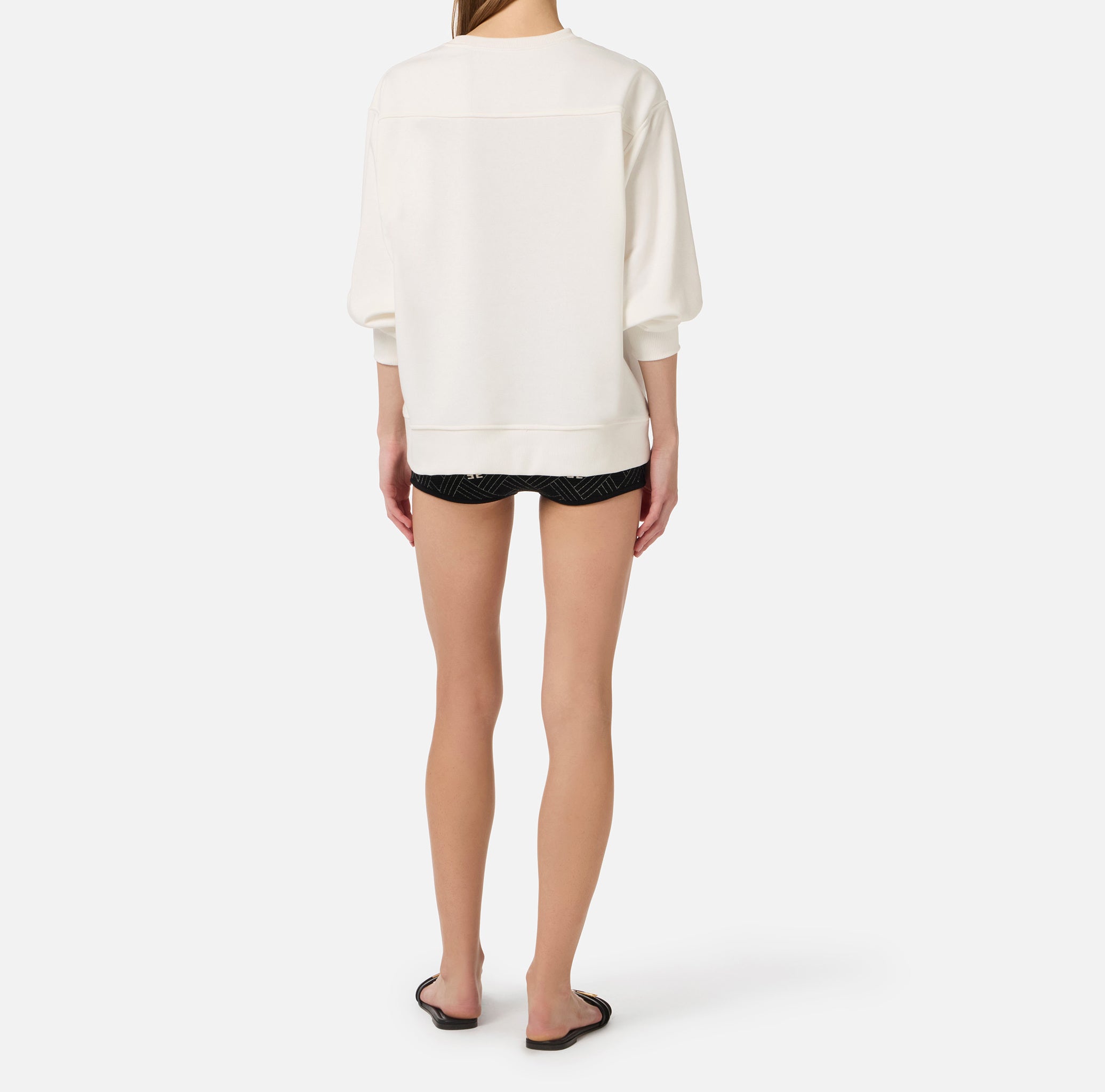 ELISABETTA FRANCHI Felpa Jersey Cut-Out-Avorio