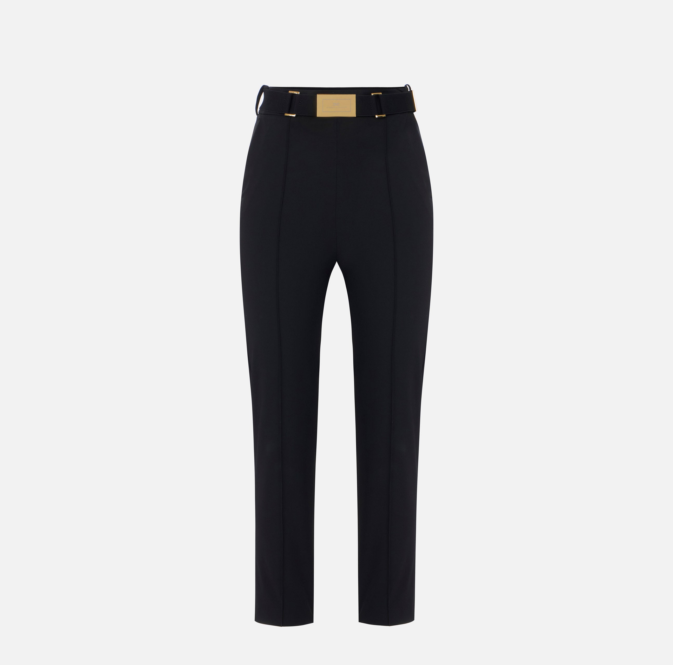 ELISABETTA FRANCHI Pantalone Sigaretta Bielastico Cintura-Nero