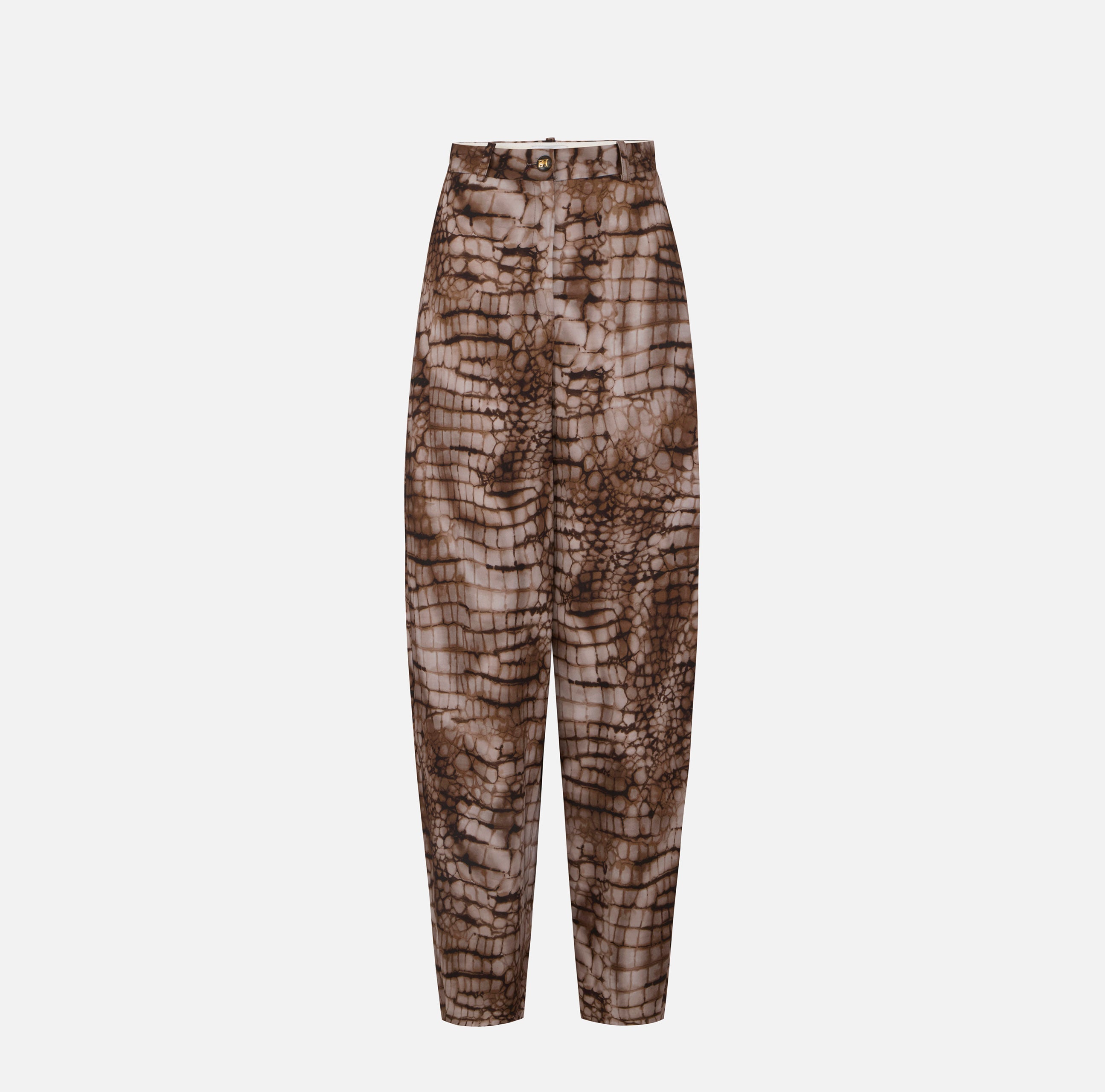 ELISABETTA FRANCHI Pantalone Jersey Viscosa Coccodrillo-Cacao