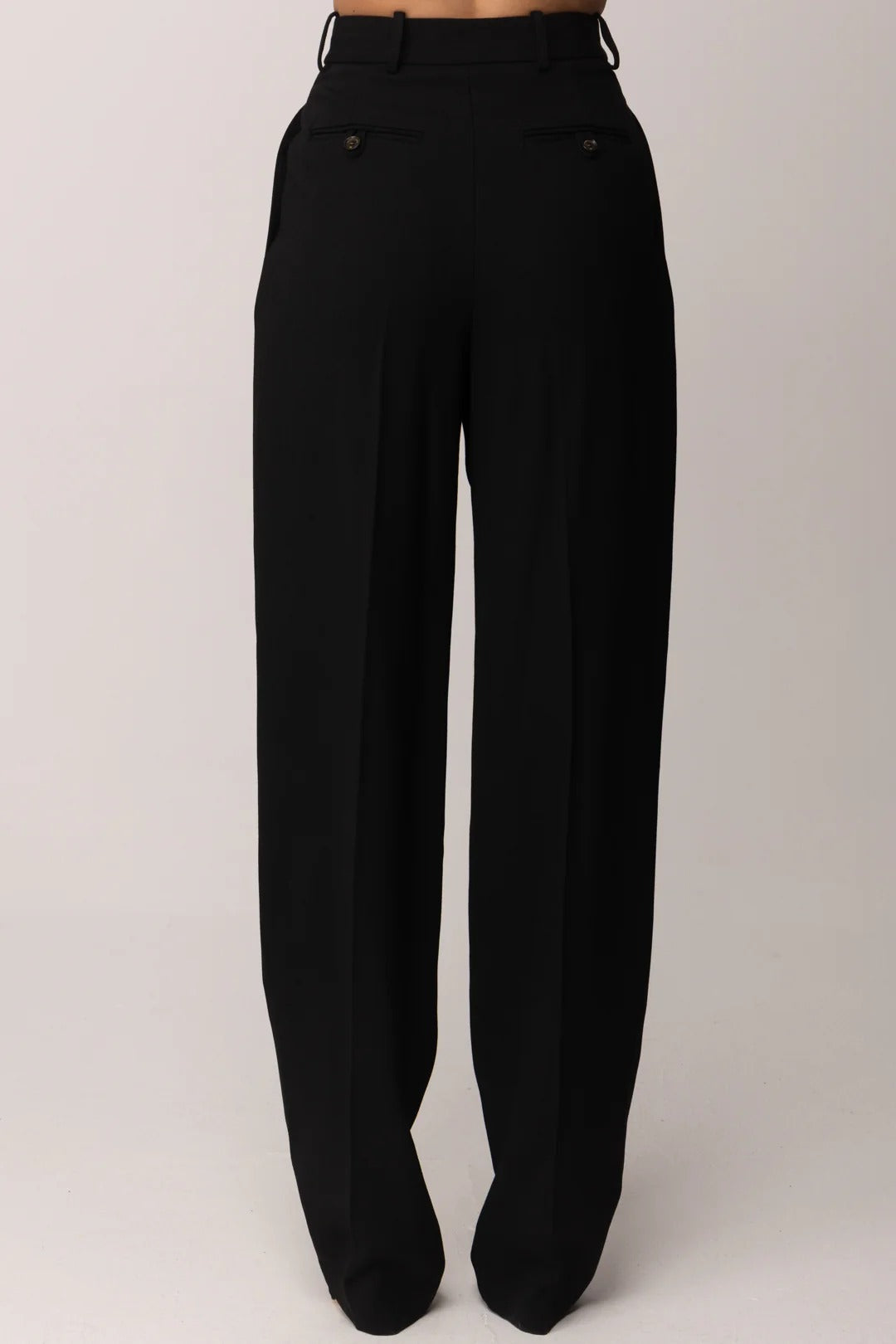 ELISABETTA FRANCHI Pantalone Dritto Gabardina Pinces-Nero